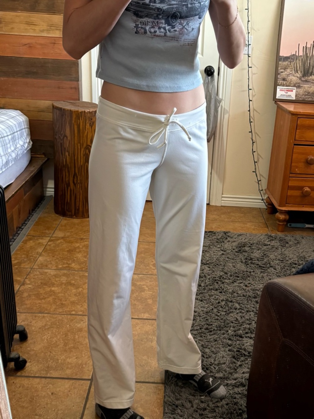 Prana White Drawstring Sweatpants
